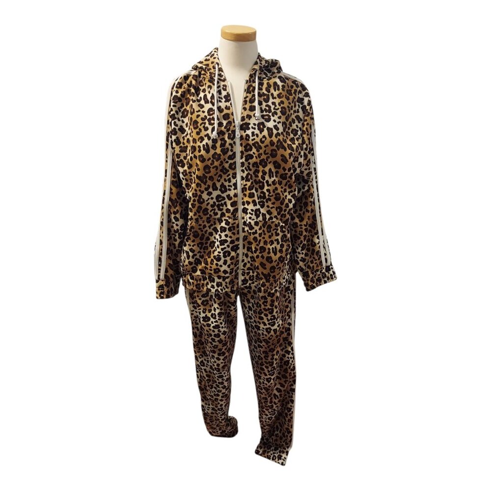 SALE! Pre-Loved K Jordan K Jordan Leopard Hooded Track Set-Size 1X